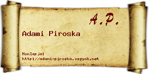 Adami Piroska névjegykártya